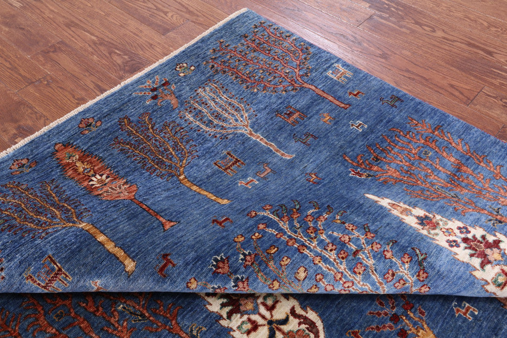 5' 9" X 7' 8" Tribal Persian Gabbeh Handmade Wool Rug Q9615