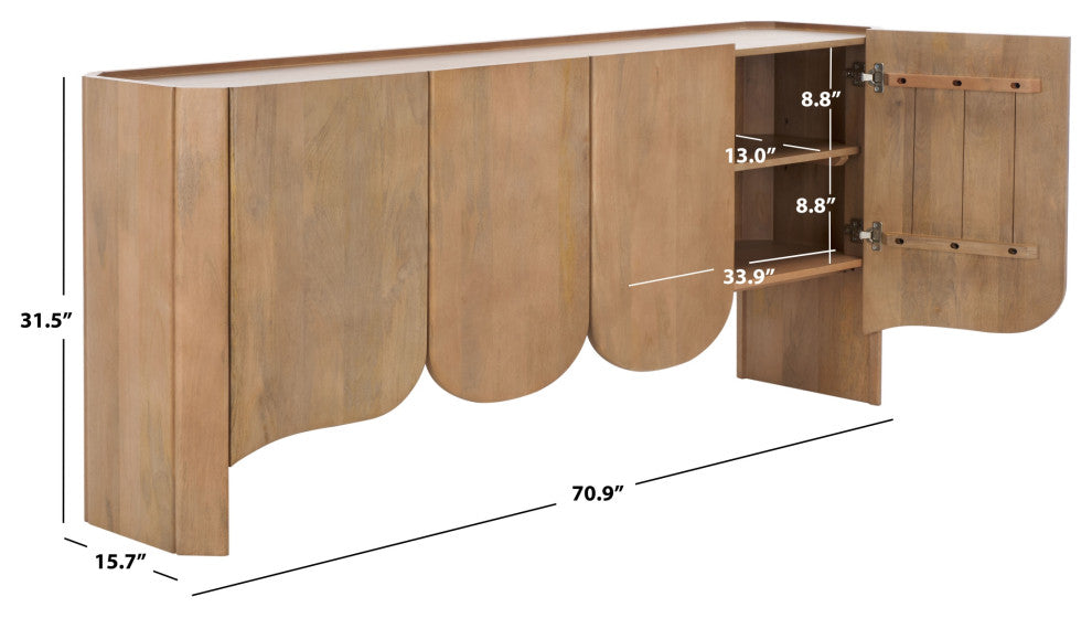 Safavieh Couture Howie 4 Door Wood Sideboard, Natural