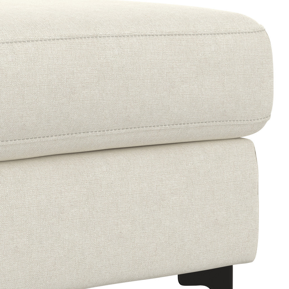 Ava Ottoman in Tightly Woven Performance Fabric , Assembled