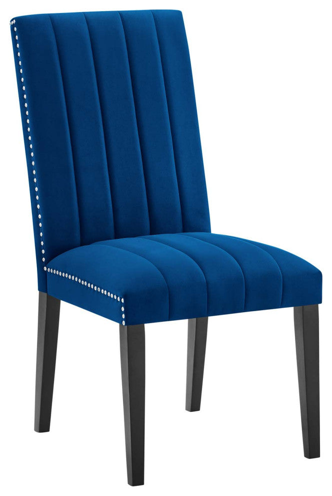 Catalyst Performance Velvet Dining Side Chairs, Set of 2, Navy