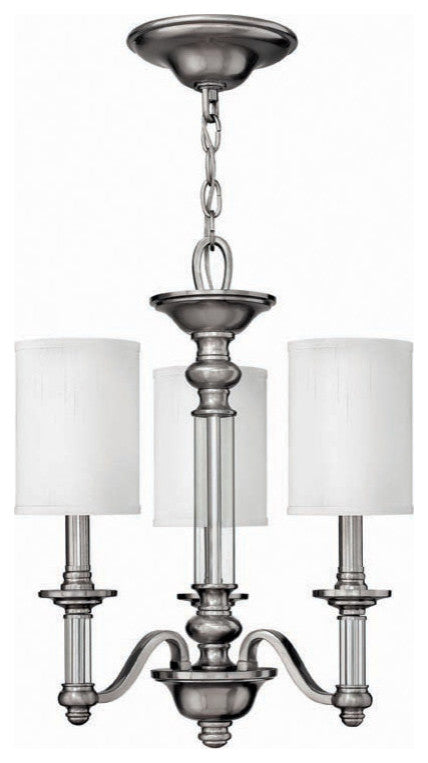 Sussex Brushed Nickel 3 Light Small Single Tier