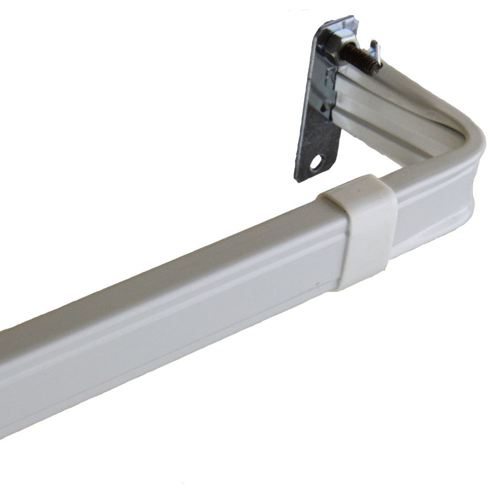 Lockseam 2" Clearance Curtain Rod 66-120", White