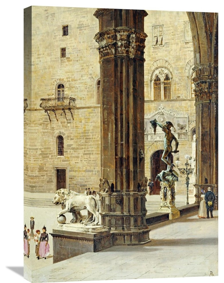 "La Loggia Dei Lanzi, Florence" Artwork, 20" x 30"