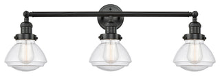 Olean 3 Light 31" Bath Vanity LIght, Matte Black, Seedy