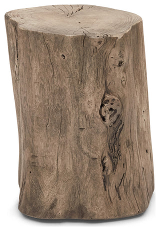 Brooks Solid Wood Stump, Sandblasted Gray