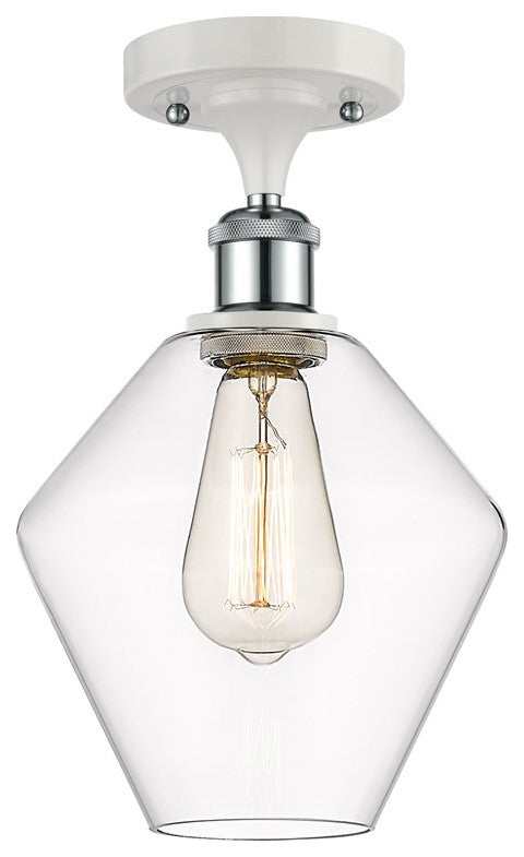 Innovations 516-1C-WPC-G652-8-LED Semi-Flush Mount, White/Polished Chrome
