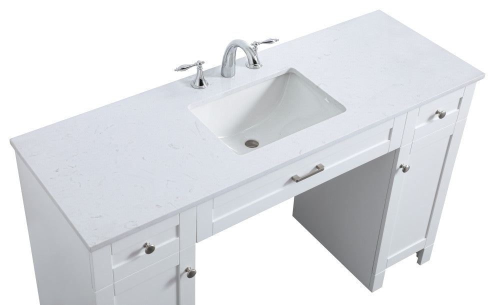 54" ADA Compliant Bathroom Vanity, White