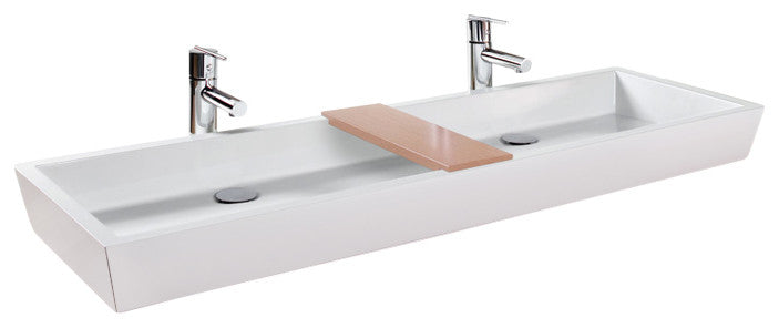 Vessel Sink VC 848A CUBE COLLECTION IN: 48x15x4.25, Glossy