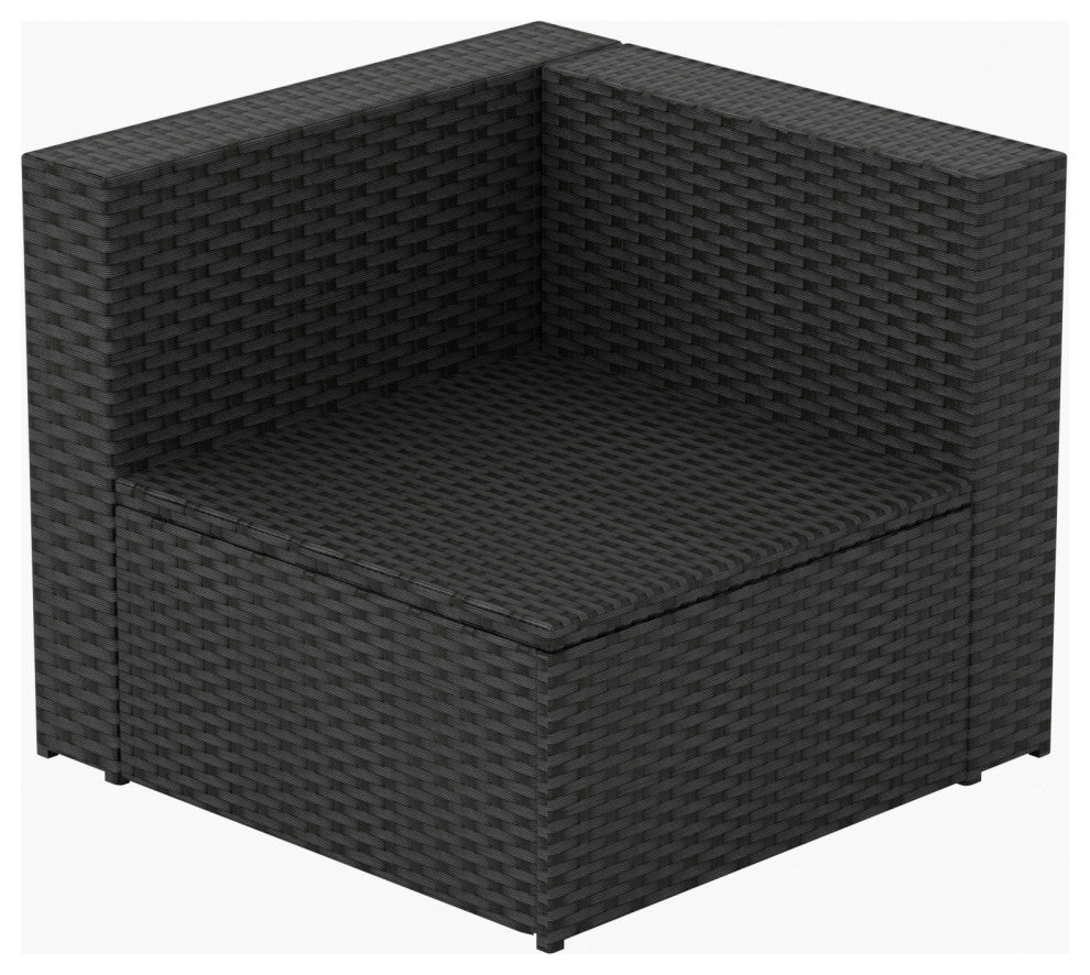 WestinTrends Outdoor Patio Cushioned Rattan Wicker Sofa, UV Water Resistant, Black