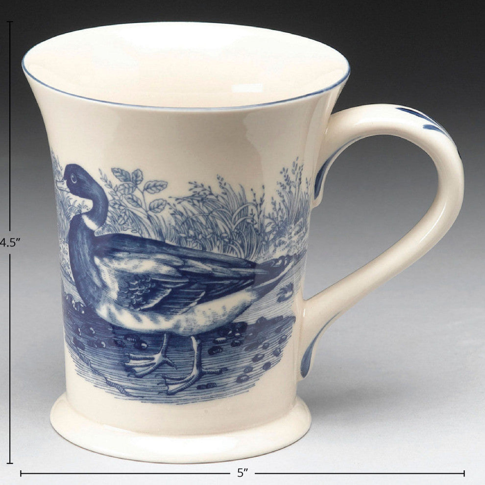 Marone Ceramic Decorative Coffee Mug, Blue/Cream