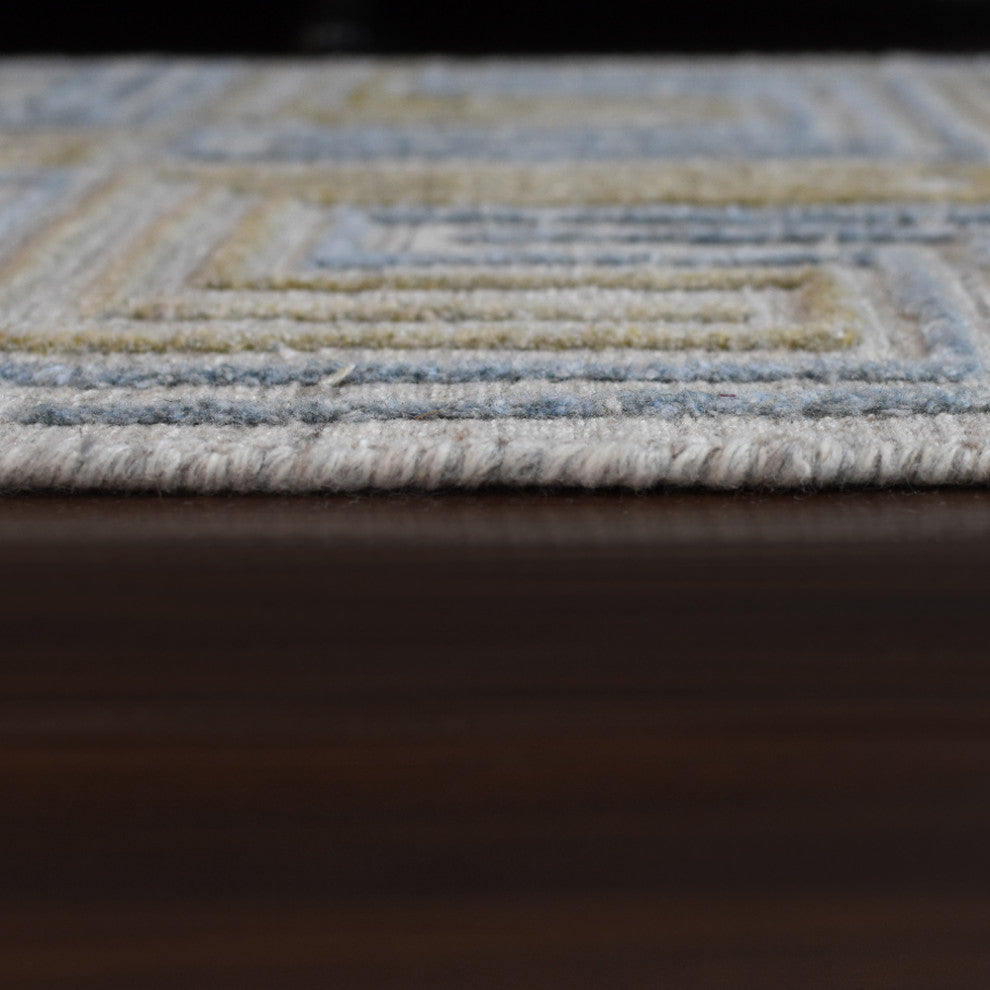 HAND WOVEN FLAT WEAVE KILIM POLYESTER RUGS -Rectangle,Ivory Multicolor,Geometric, [Runner] 2'6''x10'