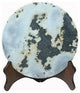 Chinese Natural Dream Stone Round White Fengshui Plaque Birdcage, Hws2255