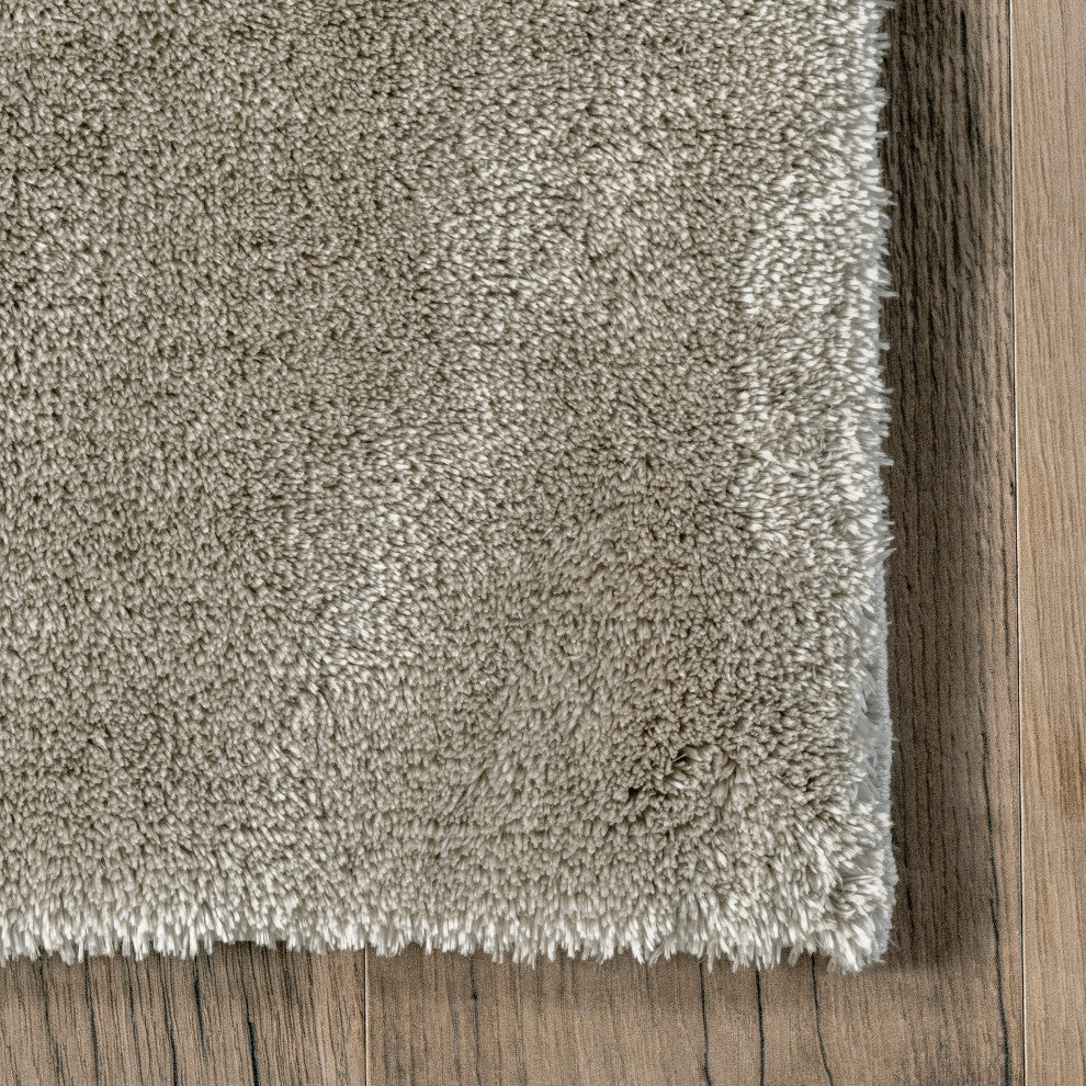 nuLOOM Loni Solid Machine Washable Shag Area Rug, Beige, 8'x10'