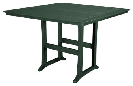 Polywood Nautical Trestle 59" Bar Table, Green