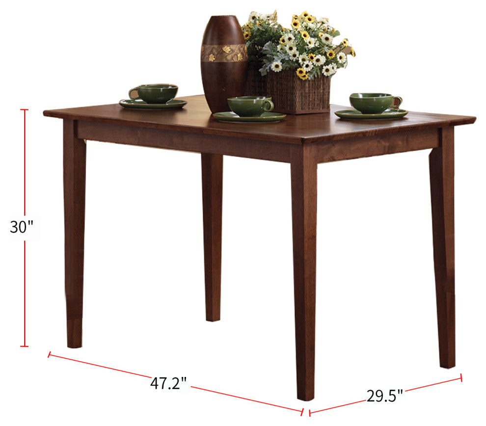 5 Piece Dining Set, Tan and Chestnut