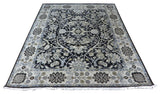 8'2x9'11 Handmade Navy Blue Fine Agra Tabriz Oriental Rug