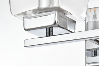 2 Light Chrome And Clear Bath Sconce