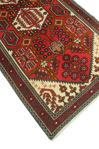 Fine Vintage Distressed Apolonio Red/Ivory Runner, 3'9 x 10'3