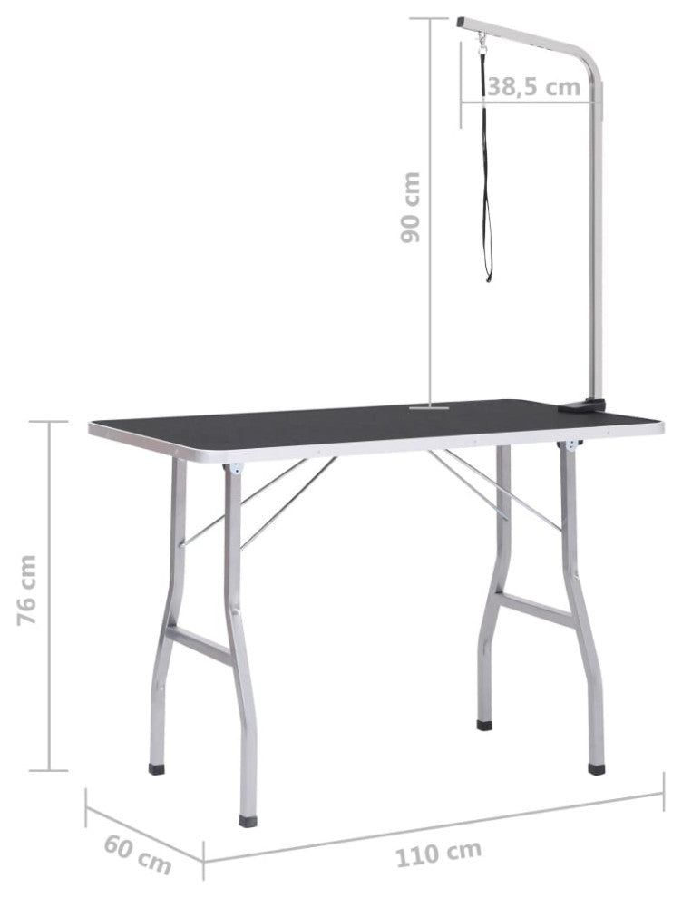 vidaXL Dog Grooming Table Adjustable Arm Foldable Dog Bath Table with 1 Loop