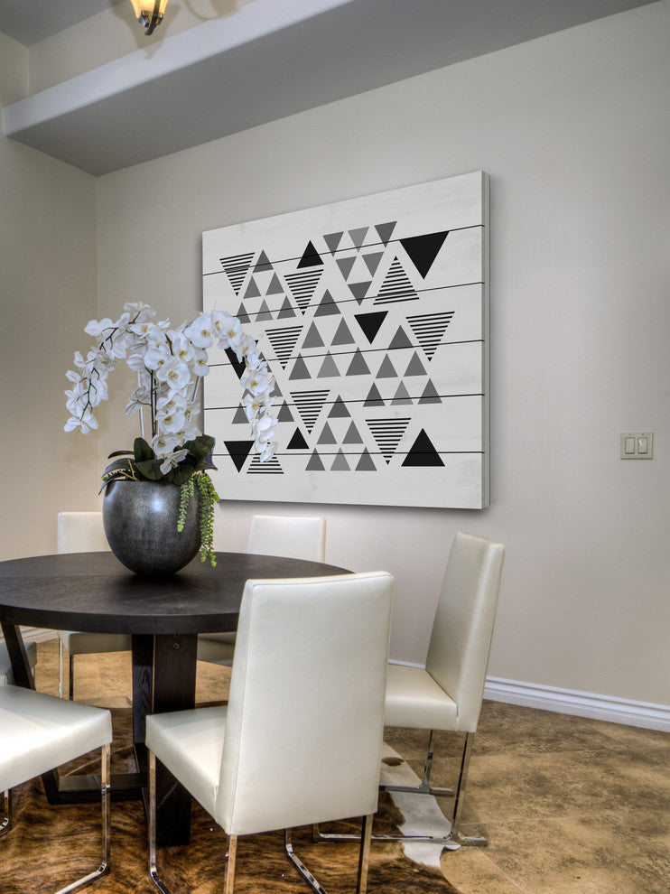 "Triangular Significance" Painting Print on White Wood