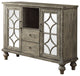 Benzara BM154253 Console Table With 2 Doors and 2 Drawers, Weathered Gray