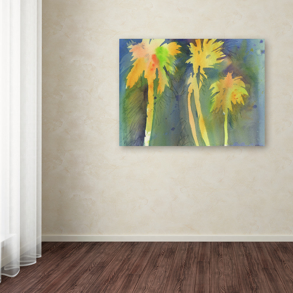 Sheila Golden ''Night Palms 3'' Canvas Art, 32"x24"