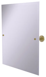 Frameless Rectangular Beveled Edge Tilt Mirror, Unlacquered Brass