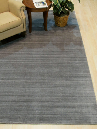 EORC Gray Handmade Wool and Viscose Urban Rug 9'x12'