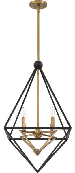 Quoizel LVR5204WT Four Light Foyer Pendant, Western Bronze Finish