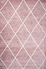 Cole Minimalist Diamond Trellis Rose/White 5'x8' Area Rug