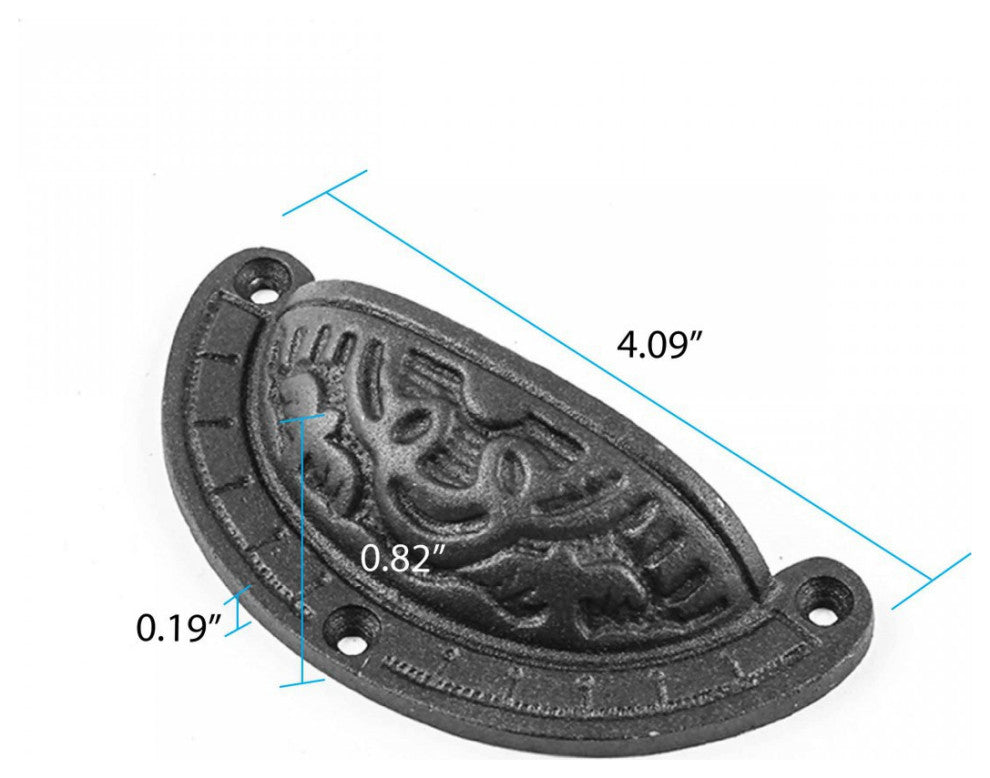 Black Cup Bin Pulls Cabinet Iron Cabinet Hardware  3 7/8" X 2" H Pack of 20