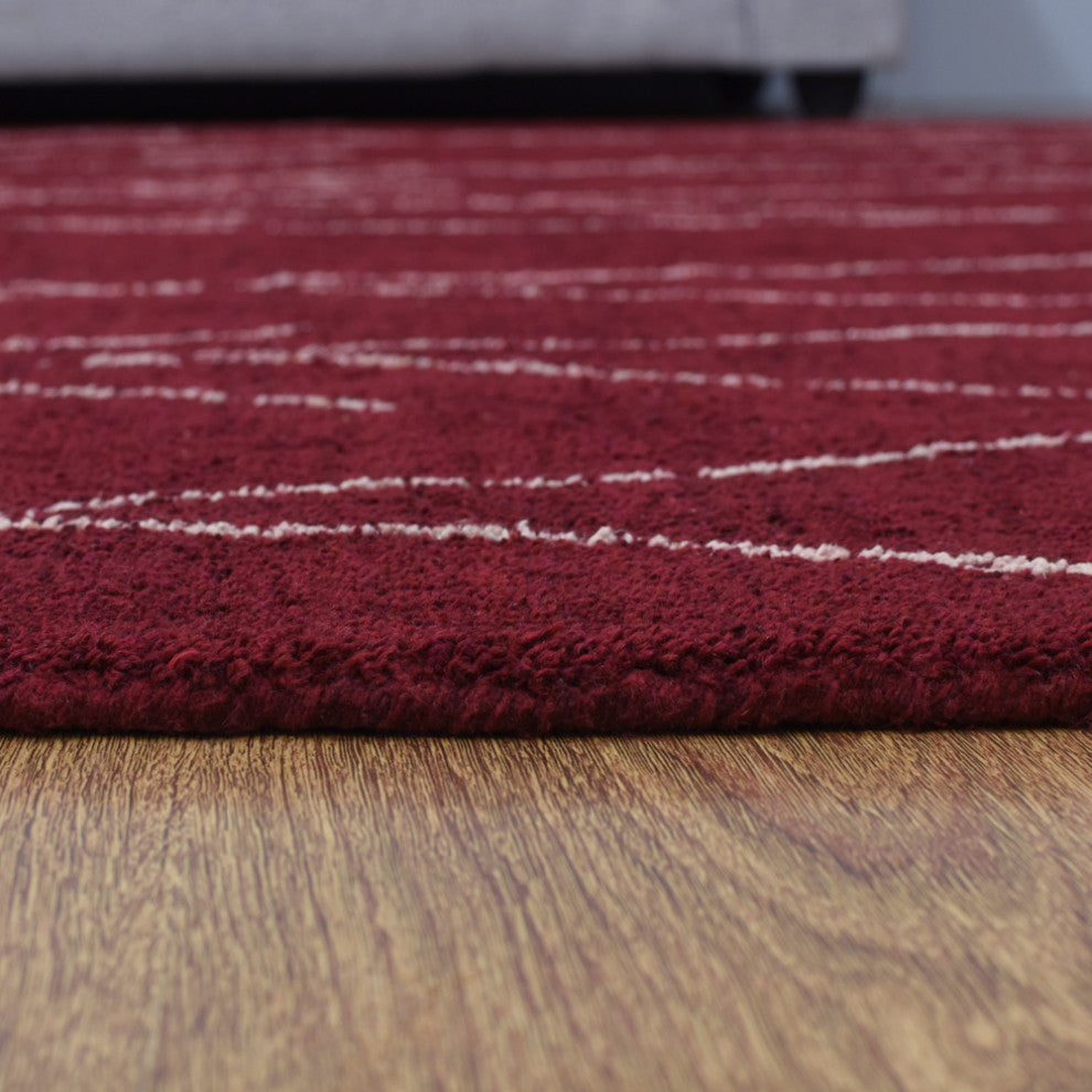 HAND KNOTTED LOOM SILK ECO-FRIENDLY AREA RUGS -8'x10', Rectangle, Red, Geometric