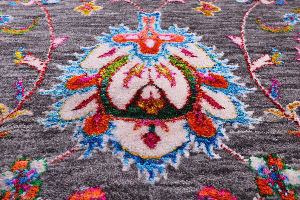 8' 0" X 10' 0" Persian Wool & Silk Hand Knotted Rug - Q14923