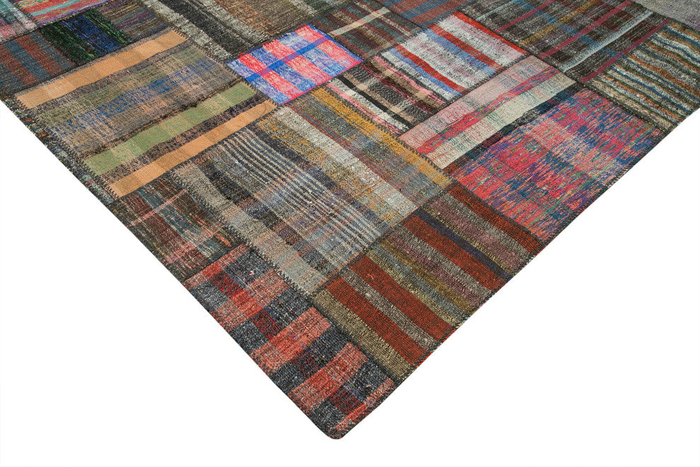 Rug N Carpet - Handmade Anatolian 10' 9'' x 13' 3'' Vintage Patchwork Kilim Rug