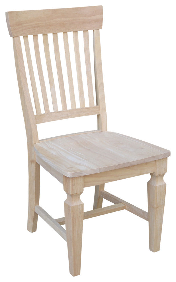 Vista Slat Back Chairs, Set of 2, Unfinished