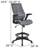 High Back Mesh Spine-Back Drafting Chair-Adjustable Foot Ring, Dark Gray