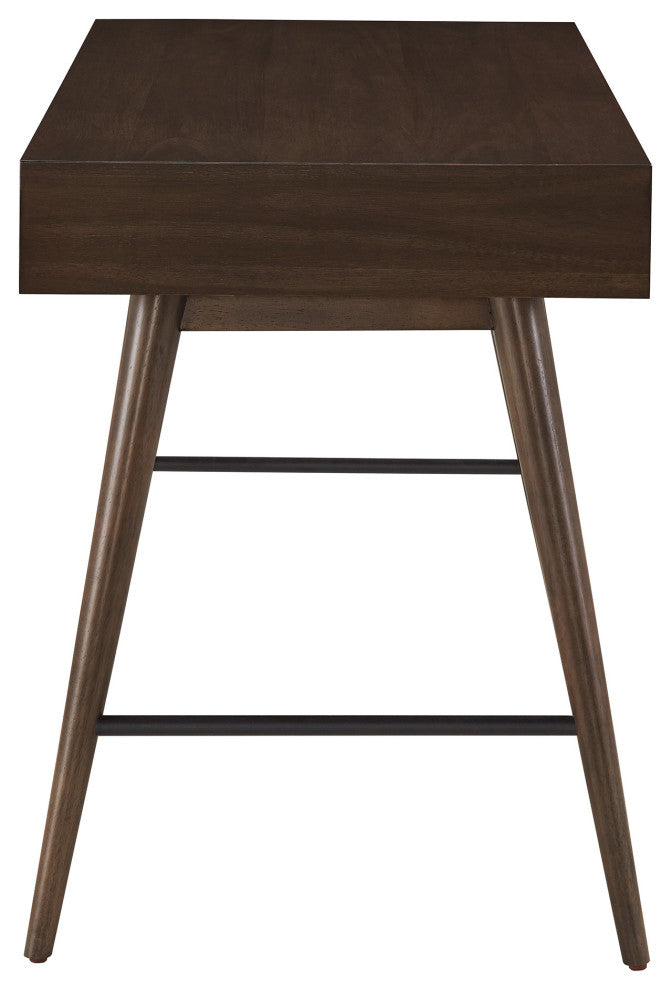 Aloisia Wood 3-Drawer Writing Desk - Dark Walnut Finish