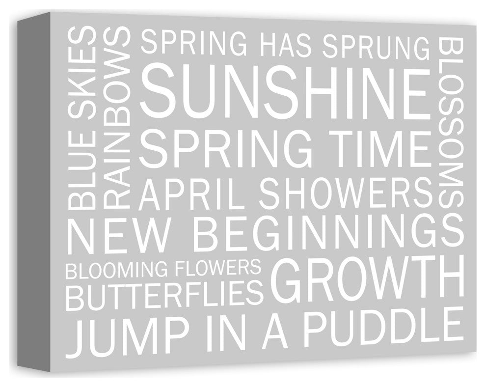 Gray Spring Sayings 14x11 Canvas Wall Art