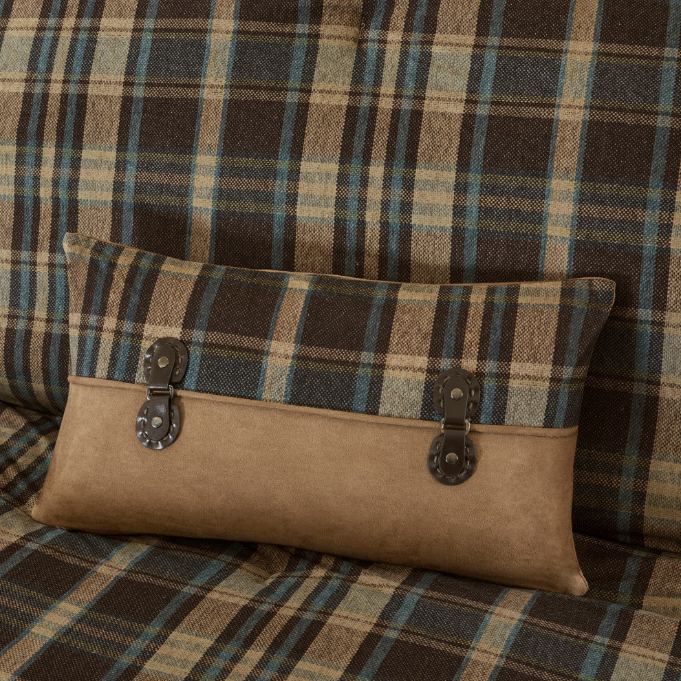 Woolrich Hadley Plaid Cottage Taupe Comforter Set, Terra Brown, King