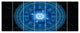 Bright Blue Fractal Sphere, Abstract Wall Art Canvas, 83"x32", 7 Panels