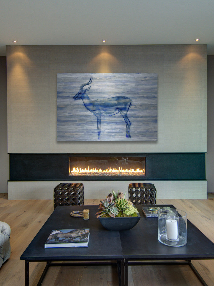 "Gazelle" UV Ink Print on Brushed  Aluminum, 45"x30"