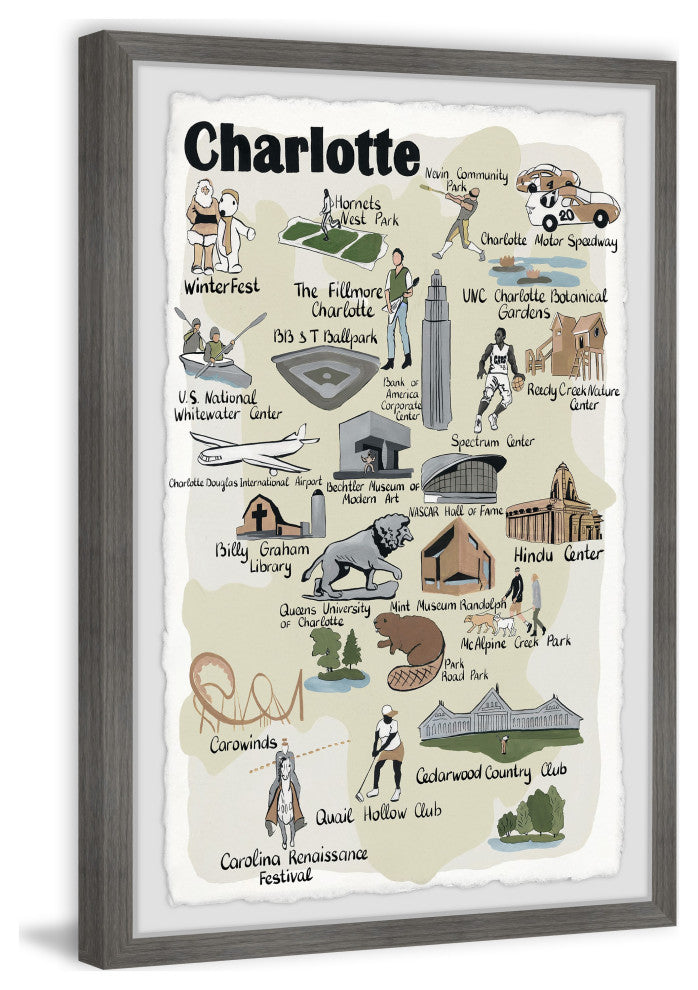 "Charlotte Spots" Framed Painting Print, 8x12