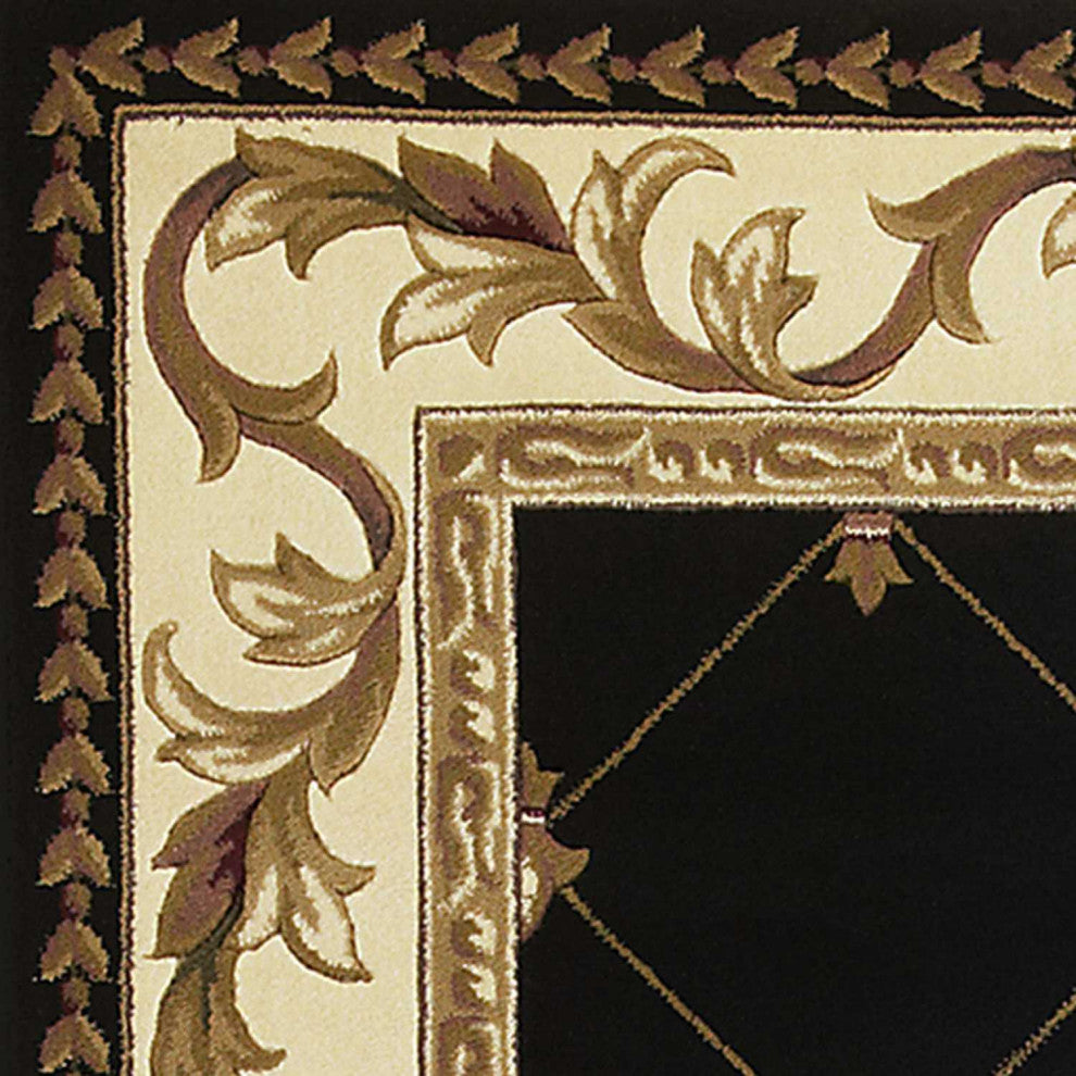 7' X 10'  Polypropylene Black Area Rug