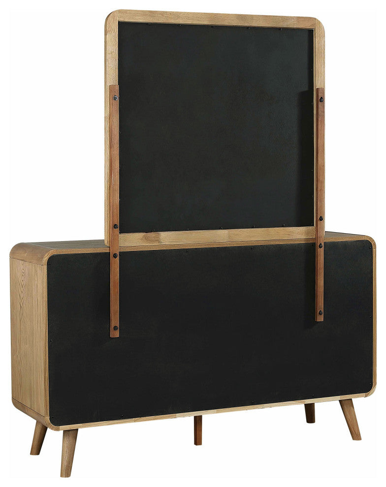 Robyn 6-drawer Bedroom Dresser and Mirror Light Ash