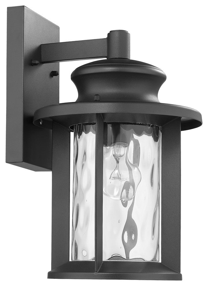Owen 1-Light Textured Black Outdoor Wall Sconce 14"