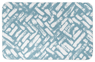Blue Abstract Strokes 34x21 Bath Mat