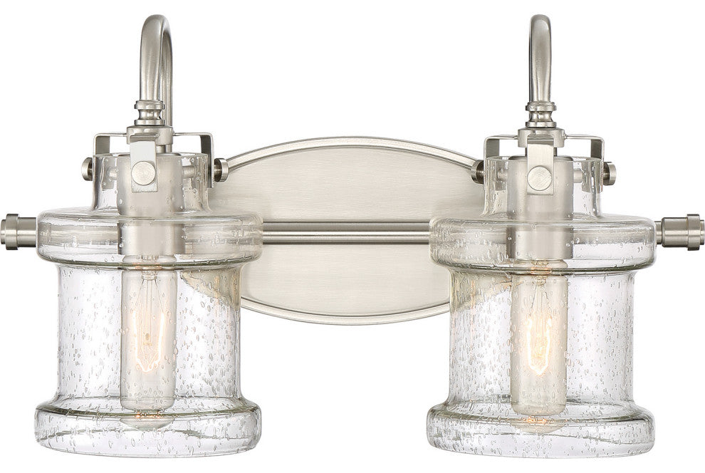 Danbury 2-Light Bath Vanity, Brushed Nickel