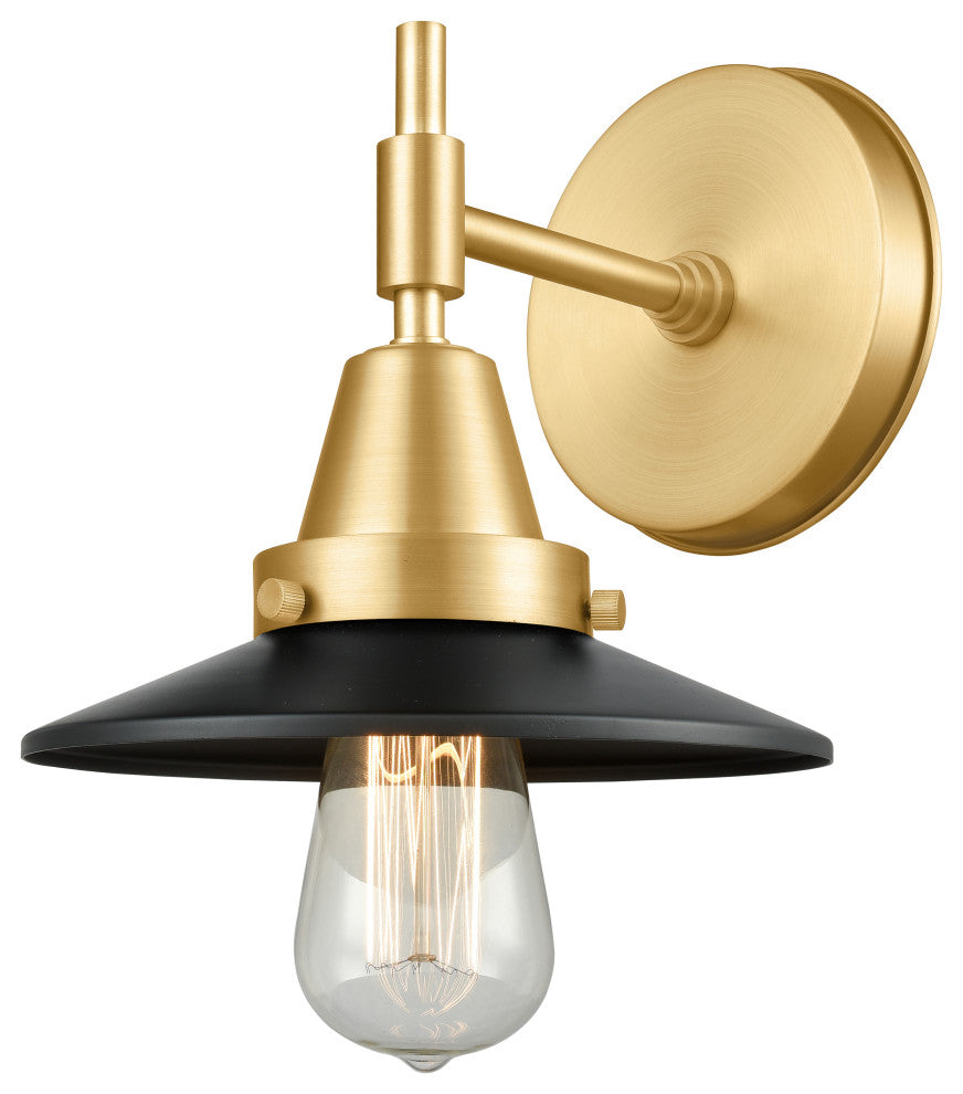 Innovations 447-1W-SG-M6-BK 1-Light Sconce, Satin Gold