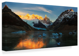 Yan Zhang 'Morning Light At Cerro Torre' Canvas Art, 19"x10"