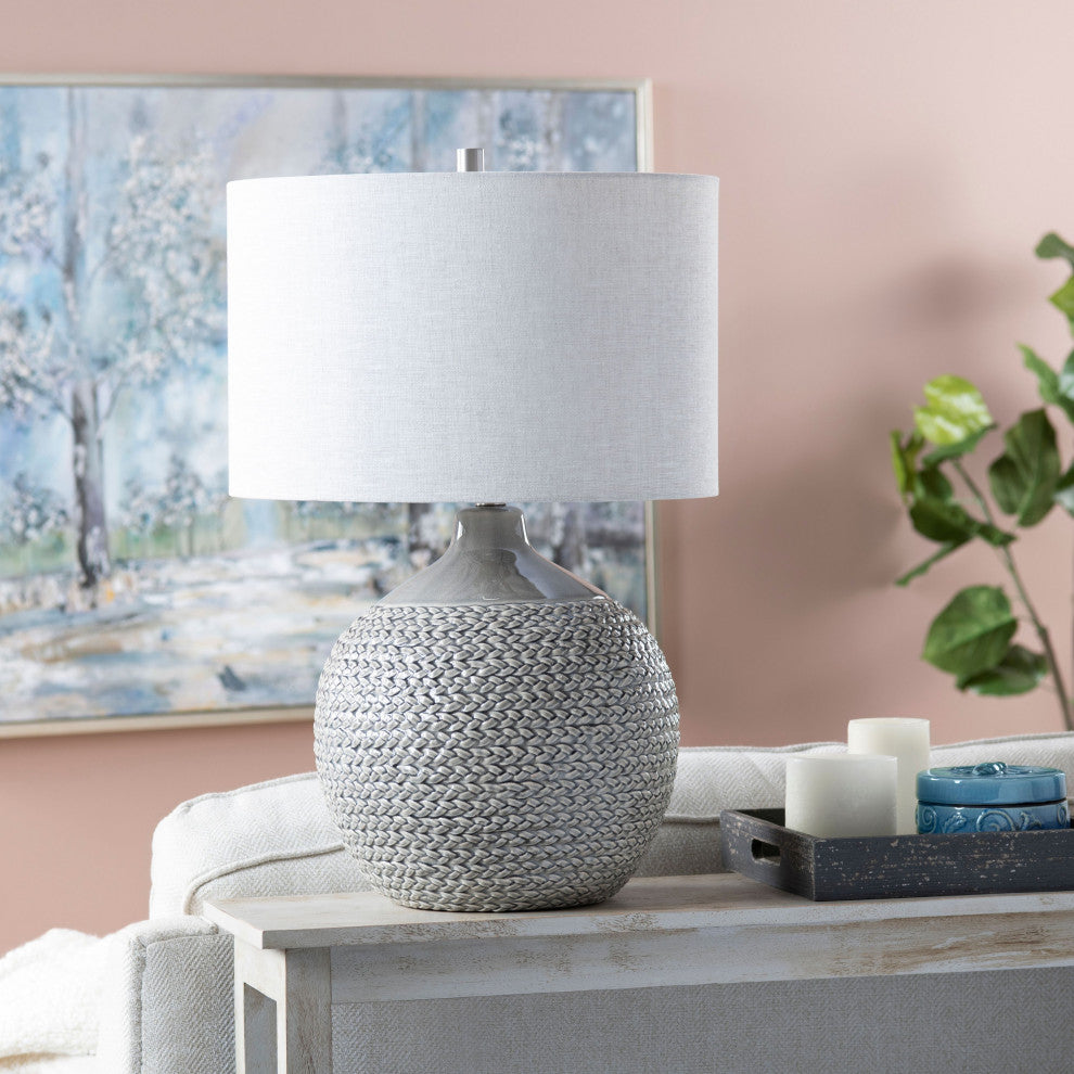 Cairo 26" Ceramic Table Lamp With Linen Shade